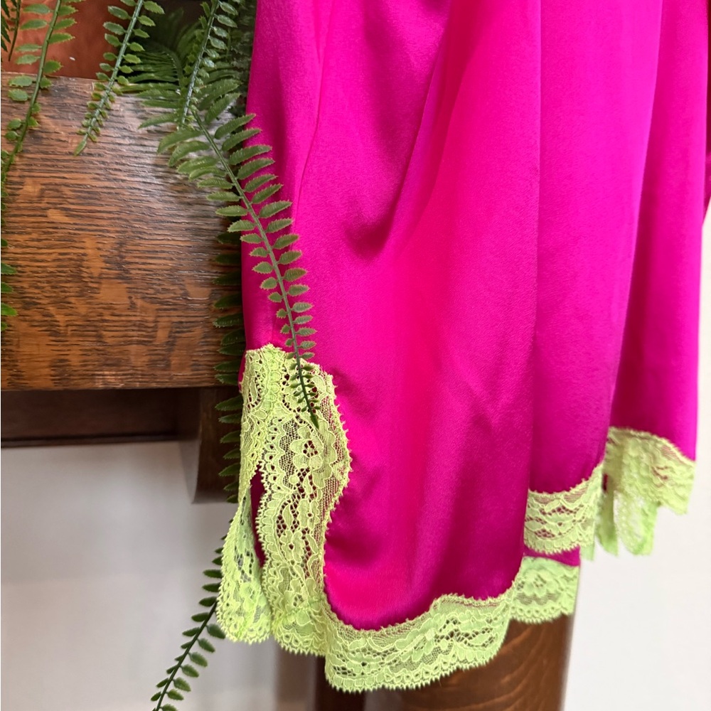 Vannina Vesperini 100% Silk  Pink and Yellow Lace Camisole - Picture 7 of 9